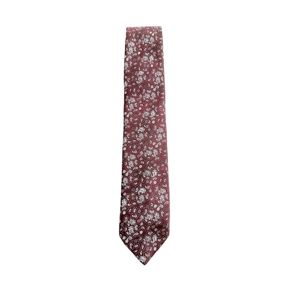 Vintage Jacques Corbeau Burgundy Paisley Necktie